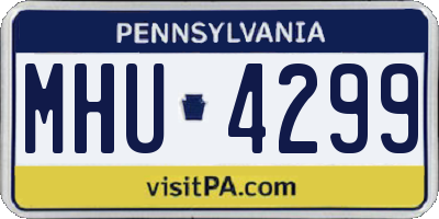 PA license plate MHU4299