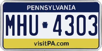 PA license plate MHU4303