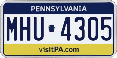PA license plate MHU4305