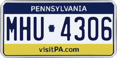 PA license plate MHU4306