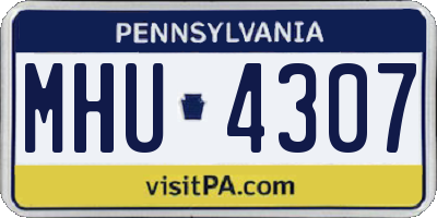 PA license plate MHU4307