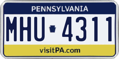 PA license plate MHU4311