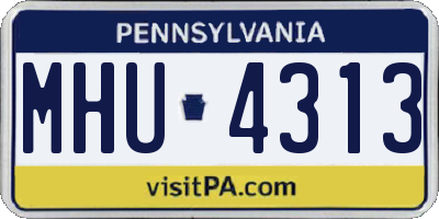 PA license plate MHU4313