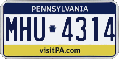 PA license plate MHU4314