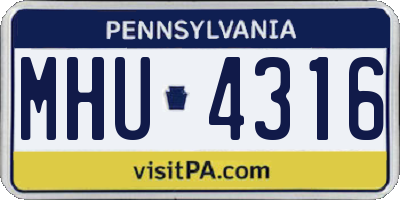 PA license plate MHU4316