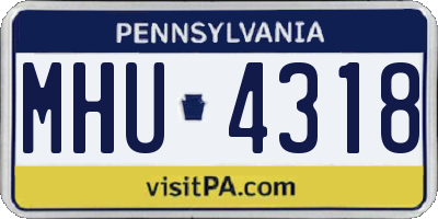 PA license plate MHU4318