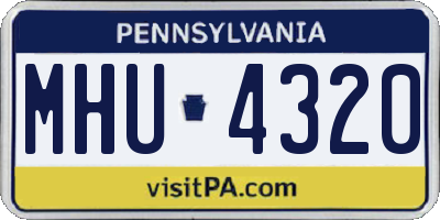 PA license plate MHU4320