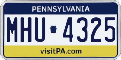 PA license plate MHU4325