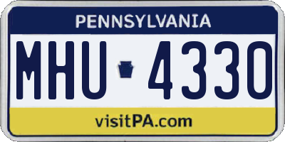 PA license plate MHU4330