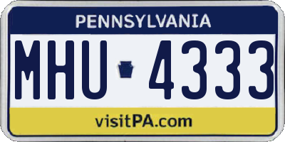 PA license plate MHU4333