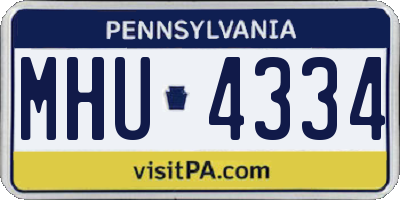 PA license plate MHU4334
