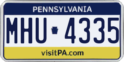PA license plate MHU4335