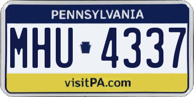 PA license plate MHU4337