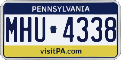 PA license plate MHU4338