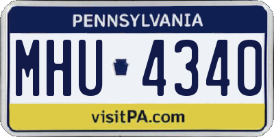 PA license plate MHU4340