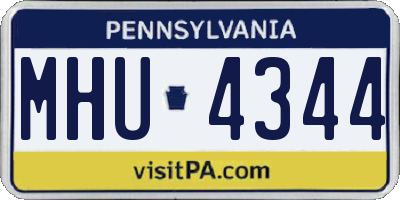PA license plate MHU4344