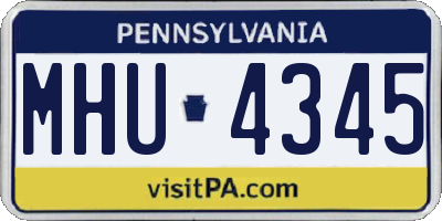 PA license plate MHU4345