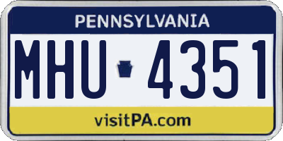 PA license plate MHU4351