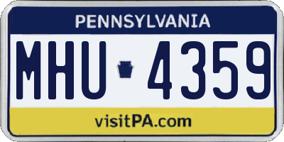 PA license plate MHU4359