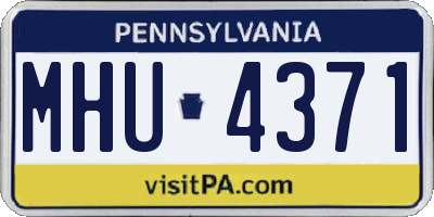 PA license plate MHU4371
