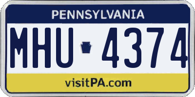 PA license plate MHU4374