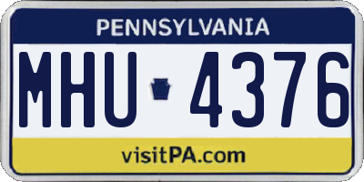 PA license plate MHU4376