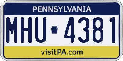 PA license plate MHU4381
