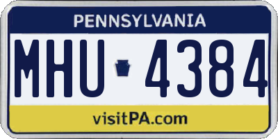 PA license plate MHU4384