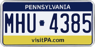 PA license plate MHU4385
