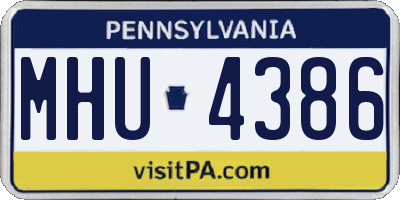 PA license plate MHU4386