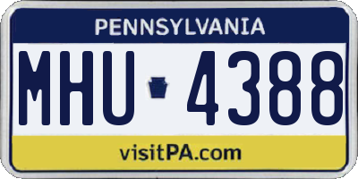 PA license plate MHU4388