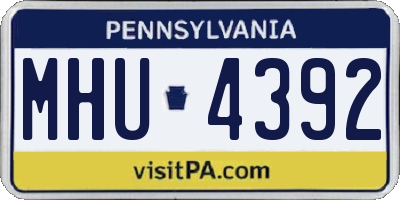 PA license plate MHU4392