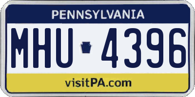 PA license plate MHU4396
