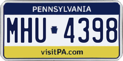 PA license plate MHU4398