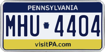 PA license plate MHU4404