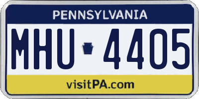 PA license plate MHU4405