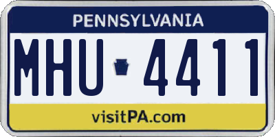 PA license plate MHU4411