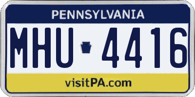 PA license plate MHU4416