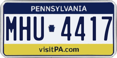 PA license plate MHU4417