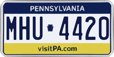 PA license plate MHU4420