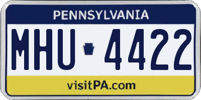 PA license plate MHU4422