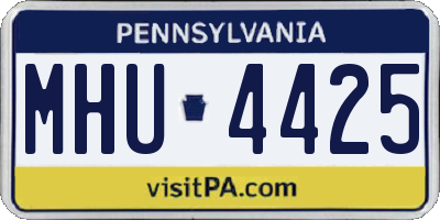 PA license plate MHU4425