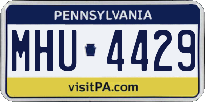 PA license plate MHU4429