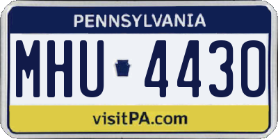 PA license plate MHU4430
