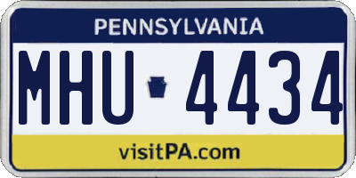 PA license plate MHU4434