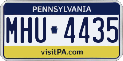 PA license plate MHU4435