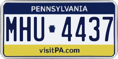 PA license plate MHU4437