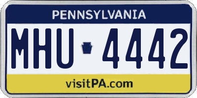 PA license plate MHU4442