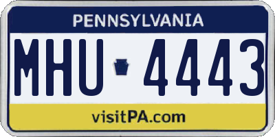 PA license plate MHU4443