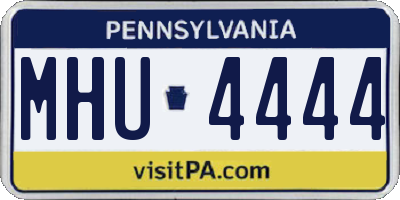 PA license plate MHU4444